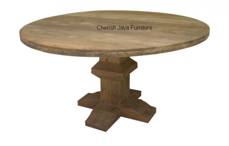 Code: SJDT 003 Name: Simplicity Dining Table Size:  Dia=120 x H=78 cm   Dia=140 x H=78 cm   Thickness top = 4 cm Wood: Solid Teakwood